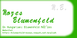 mozes blumenfeld business card